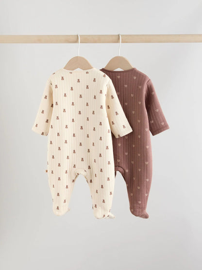 |BabyGirl| Kit com 2 Macacões Acolchoados Marrons