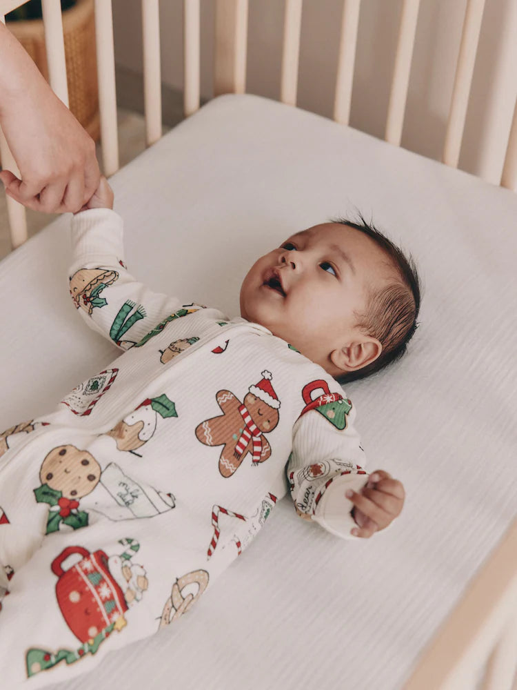 |BabyBoy| Macacão De Dormir Com Personagens Natalinos Para Bebês (0 meses a 3 anos)
