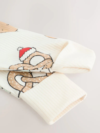 |BabyBoy| Macacão De Dormir Com Personagens Natalinos Para Bebês (0 meses a 3 anos)