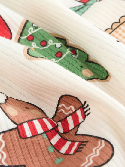 |BabyBoy| Macacão De Dormir Com Personagens Natalinos Para Bebês (0 meses a 3 anos)