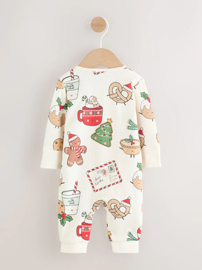 |BabyBoy| Macacão De Dormir Com Personagens Natalinos Para Bebês (0 meses a 3 anos)