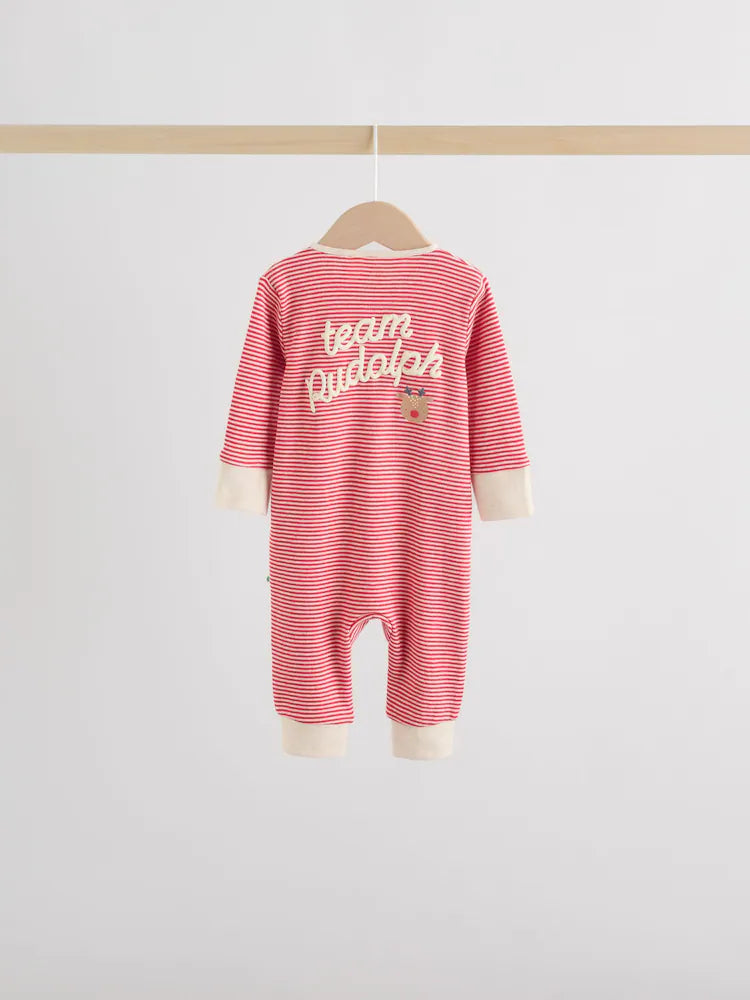 |BabyGirl| Pacote Com 3 Macacões De Natal Para Bebês Vermelhos (0 meses a 3 anos)