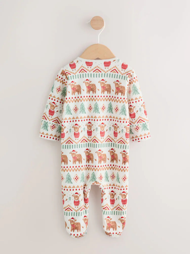 |BabyBoy| Macacão De Dormir Hamish De Natal Para Bebê Cru (0 meses a 3 anos)