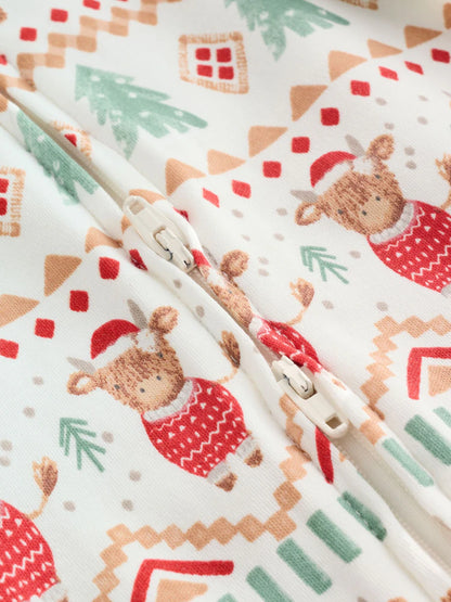 |BabyBoy| Macacão De Dormir Hamish De Natal Para Bebê Cru (0 meses a 3 anos)