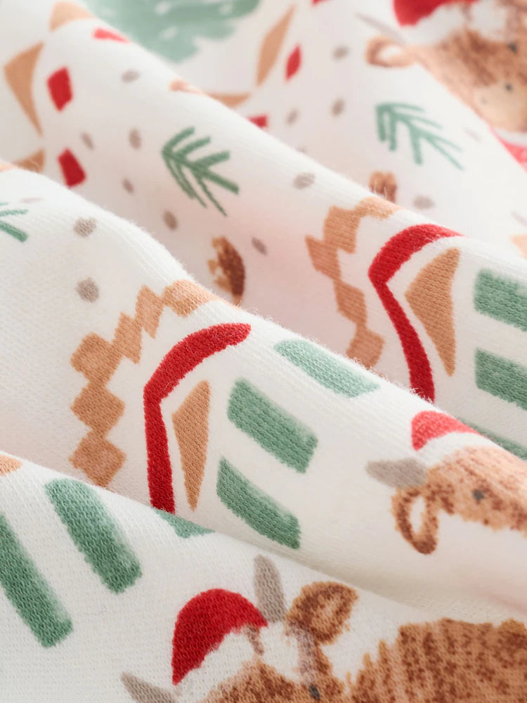 |BabyBoy| Macacão De Dormir Hamish De Natal Para Bebê Cru (0 meses a 3 anos)