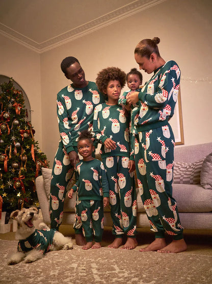 |BabyBoy| Macacão De Dormir De Natal Verde Combinando Com o Papai Noel (0 meses a 3 anos)