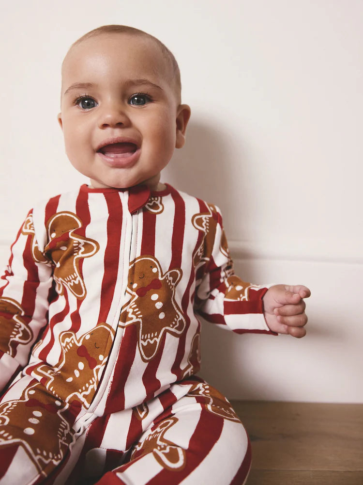 |BabyBoy| Macacão De Bebê Combinando Com Gengibre Vermelho e Natal (0 meses a 3 anos)