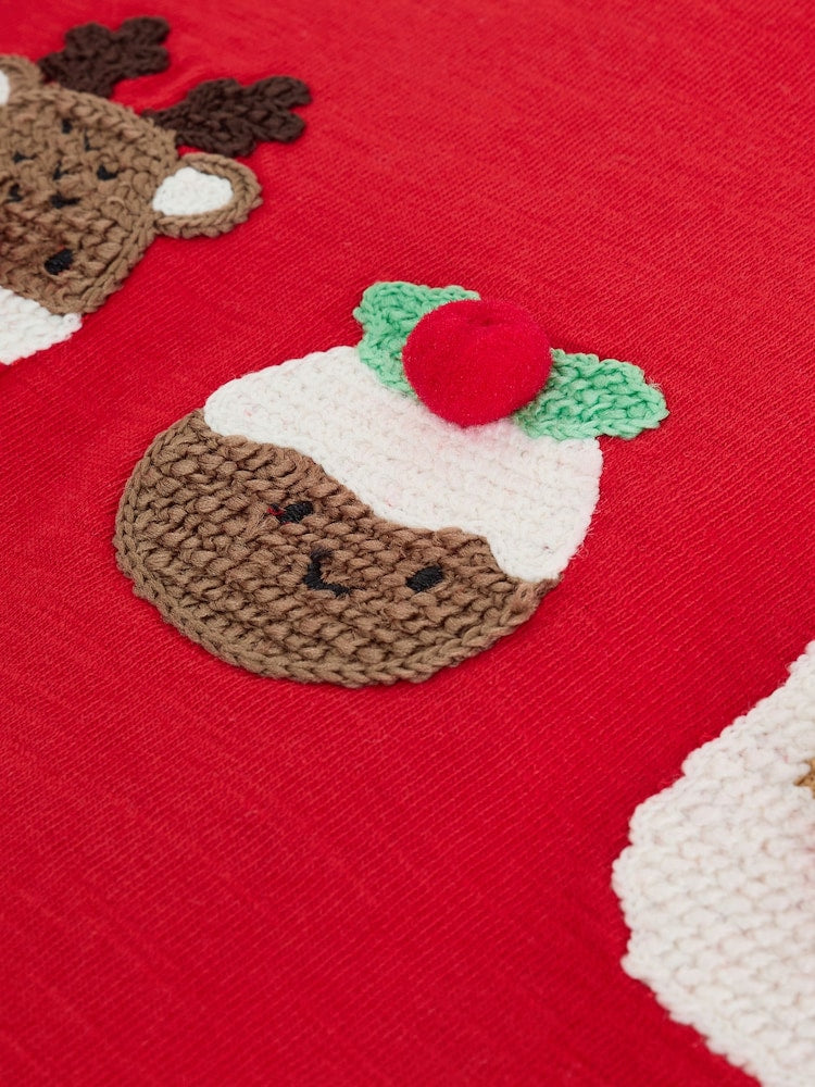 |Boy| Camiseta De Manga Comprida Com Apliques De Personagens Do Trio Vermelho (3 meses a 7 anos)