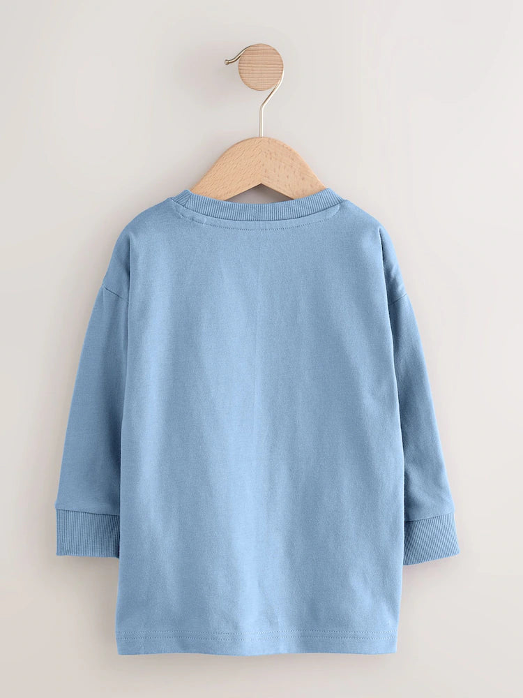 |Boy| Camiseta Com Apliques De Manga Comprida e Estampa De Fazenda Verde (3 meses a 7 anos)