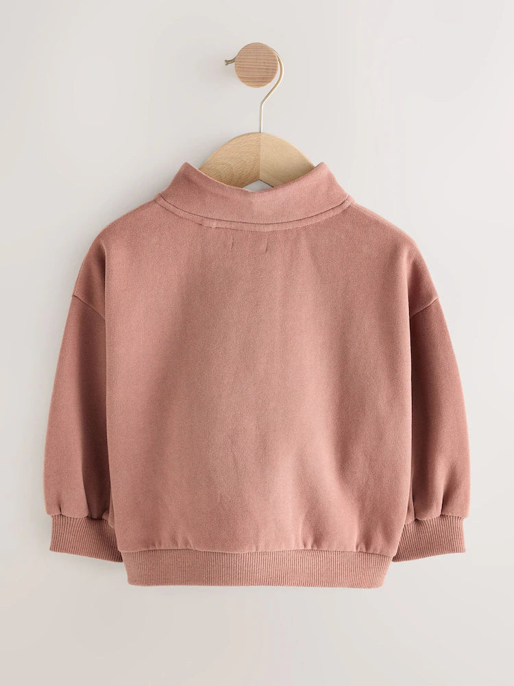 |Girl| Moletom Marrom Mocha Com Zíper e Manga comprida (3 meses a 7 anos)