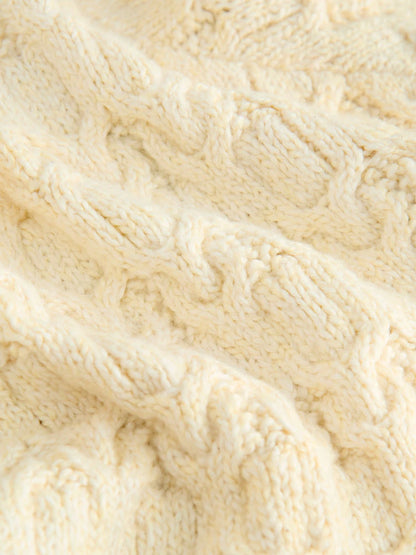 |BigGirl| Blusa De Gola Alta Oatmeal Cable (3-16 anos)