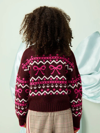 |BigGirl| Suéter De Natal Berry Bow (3-16 anos)