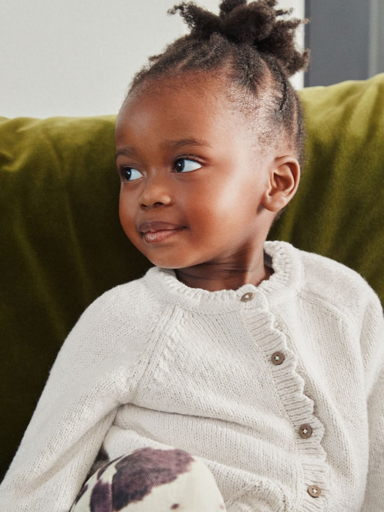 |Girl| Cardigan Cru Com Botões (3 meses a 7 anos)