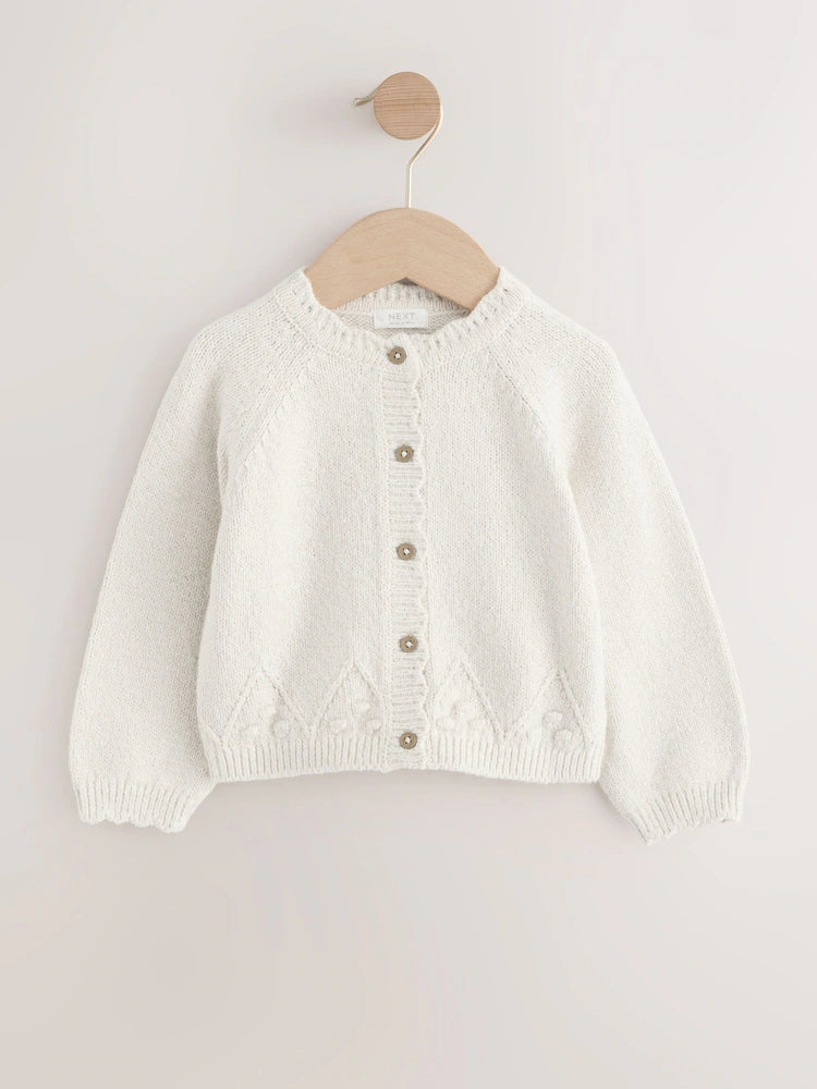 |Girl| Cardigan Cru Com Botões (3 meses a 7 anos)
