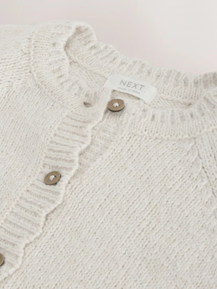 |Girl| Cardigan Cru Com Botões (3 meses a 7 anos)