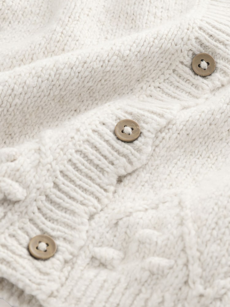 |Girl| Cardigan Cru Com Botões (3 meses a 7 anos)