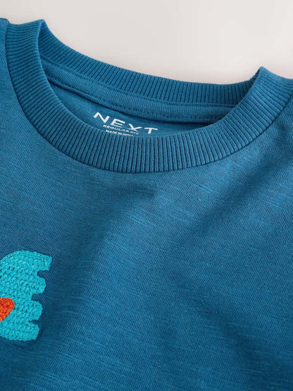 |Boy| Camiseta De Manga Comprida Com Apliques Blue Transport Diggers (3 meses a 7 anos)