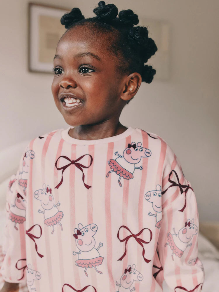 |Girl| Pijama De Lã Aconchegante Da Peppa Pig Rosa (9 meses a 8 anos)