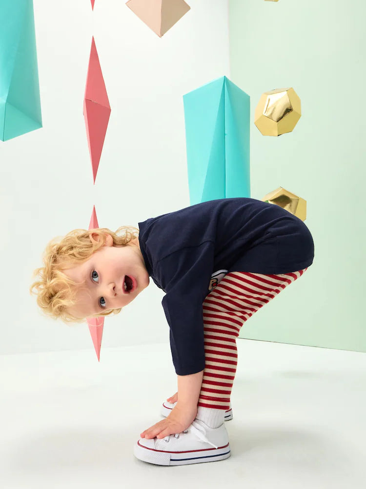 |Boy| Conjunto De Blusa e Leggings De Manga Comprida Com Enchimento De Natal Azul Marinho (3 meses a 7 anos)