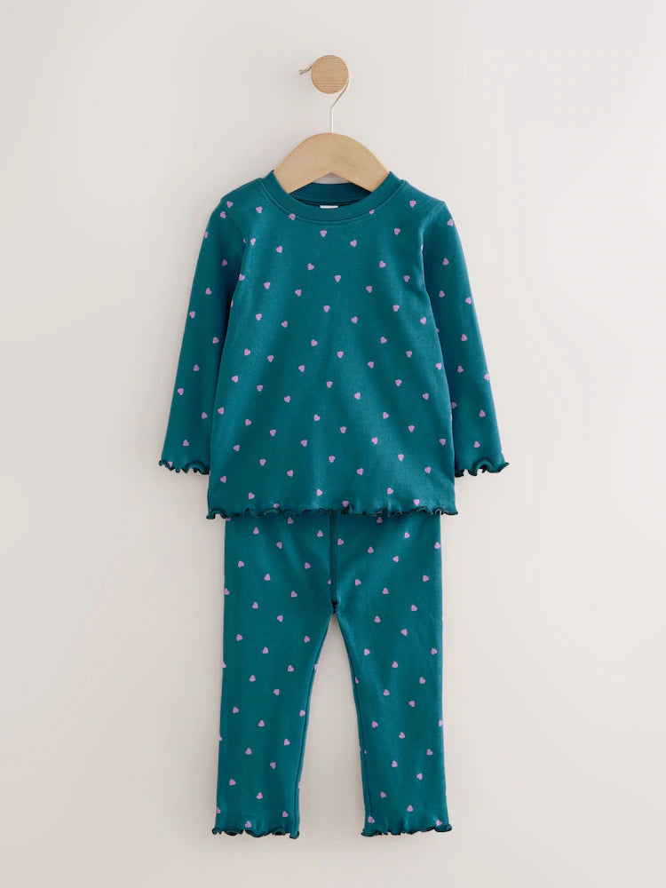 |Girl| Conjunto De 3 Pijamas Aconchegantes Com Estampa De Laços Variados (9 meses a 12 anos)