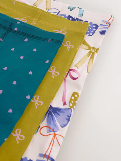 |Girl| Conjunto De 3 Pijamas Aconchegantes Com Estampa De Laços Variados (9 meses a 12 anos)