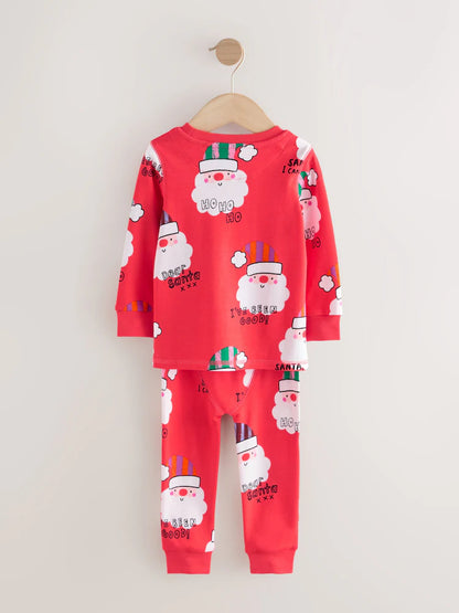 |Girl| Pijama De Natal Papai Noel Vermelho/Azul - Pacote com 2 (9 meses a 12 anos)