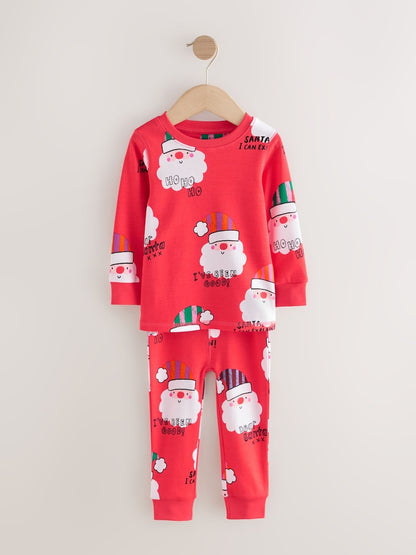 |Girl| Pijama De Natal Papai Noel Vermelho/Azul - Pacote com 2 (9 meses a 12 anos)