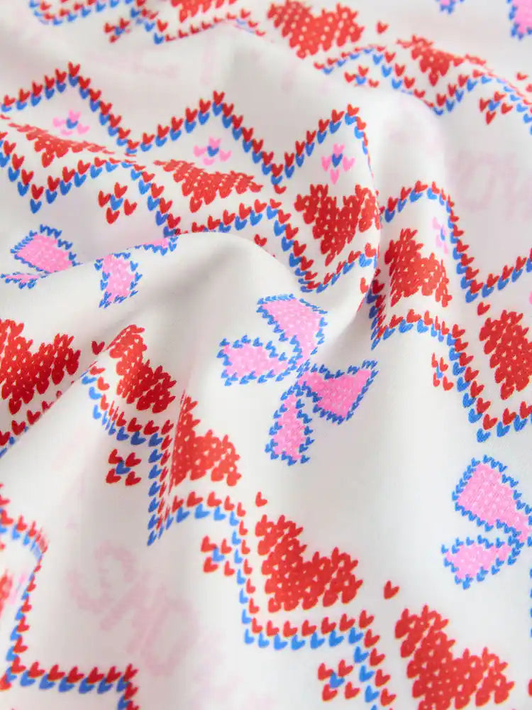 |Girl| Pijama De Natal Com Estampa De Neve Branca (9 meses a 16 anos)