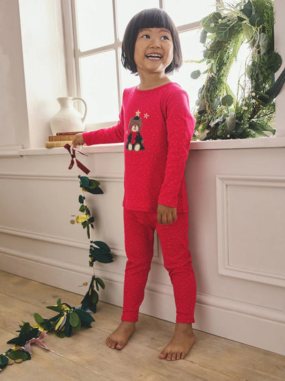 |Girl| Pijama De Natal Red Bear (9 meses a 16 anos)