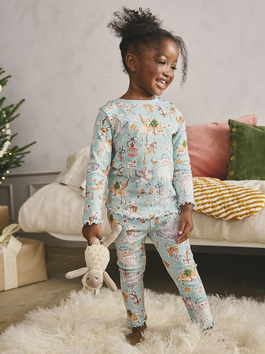 |Girl| Pijama De Natal Com Estampa Blue Goose (9 meses a 16 anos)