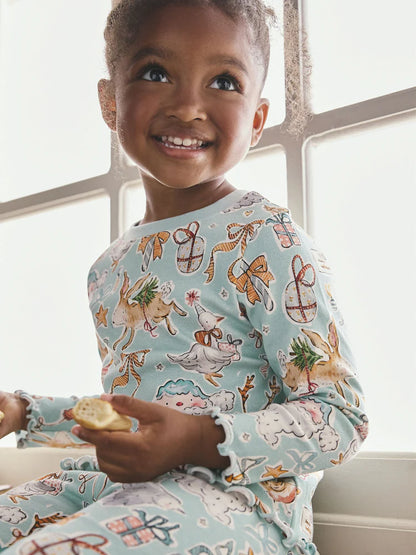 |Girl| Pijama De Natal Com Estampa Blue Goose (9 meses a 16 anos)
