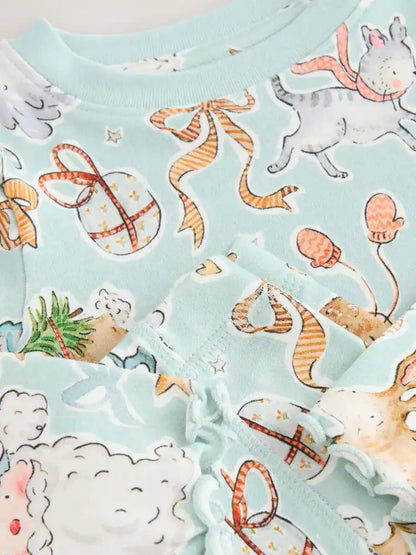 |Girl| Pijama De Natal Com Estampa Blue Goose (9 meses a 16 anos)