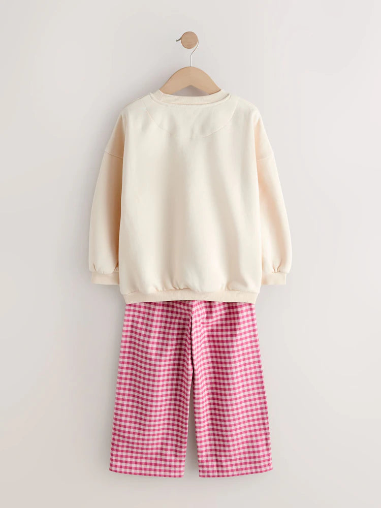 |BigGirl| Pijama de Papai Noel Vermelho/Cru (2-16 anos)