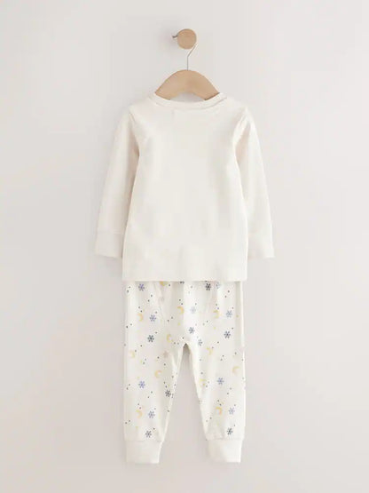 |Girl| Pijama De Natal Com Estampa De Cavalo Azul Marinho/Creme, Pacote Com 2 (9 meses a 12 anos)