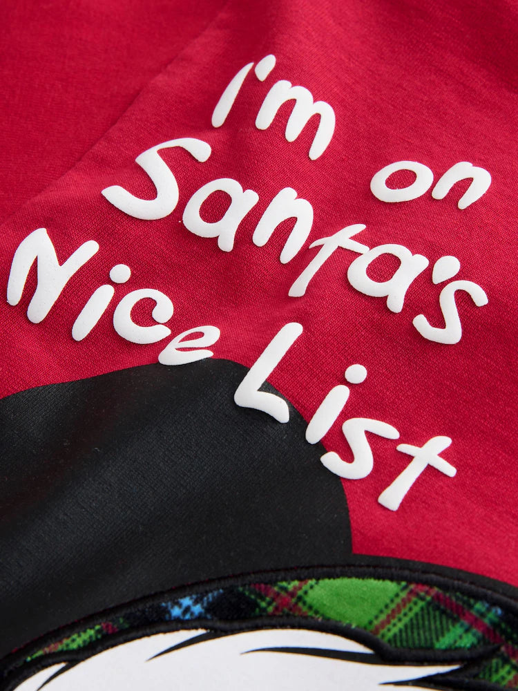 |Boy| Camiseta vermelha De Manga Comprida Do Mickey Mouse De Natal (3 meses a 8 anos)