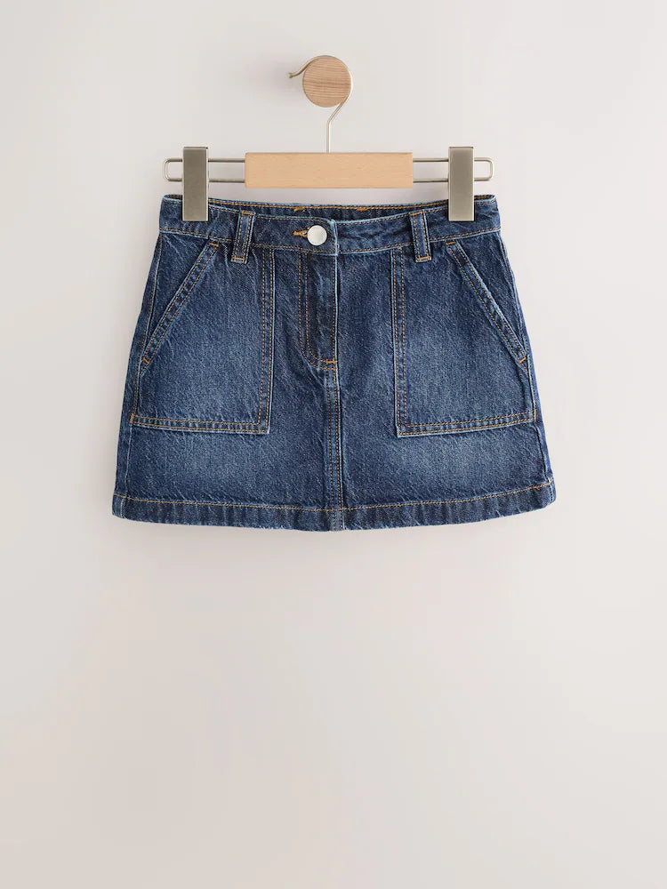 |BigGirl| Saia Jeans Azul Escuro (3-16 anos)