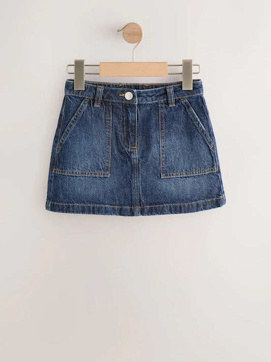 |BigGirl| Saia Jeans Azul Escuro (3-16 anos)