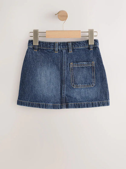 |BigGirl| Saia Jeans Azul Escuro (3-16 anos)