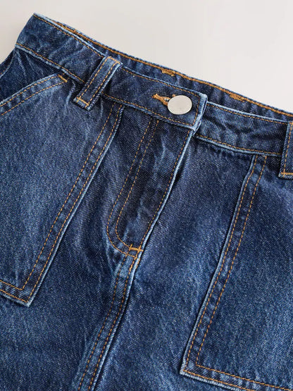 |BigGirl| Saia Jeans Azul Escuro (3-16 anos)