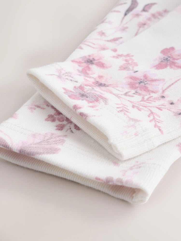 |BabyGirl| Conjunto De 3 Peças Para Bebê: Macacão, Body De Manga Comprida e Meia-Calça em veludo cotelê roxo e branco.