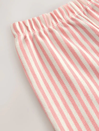 |Girl| Calças Largas Listradas Rosa (3 meses a 7 anos)