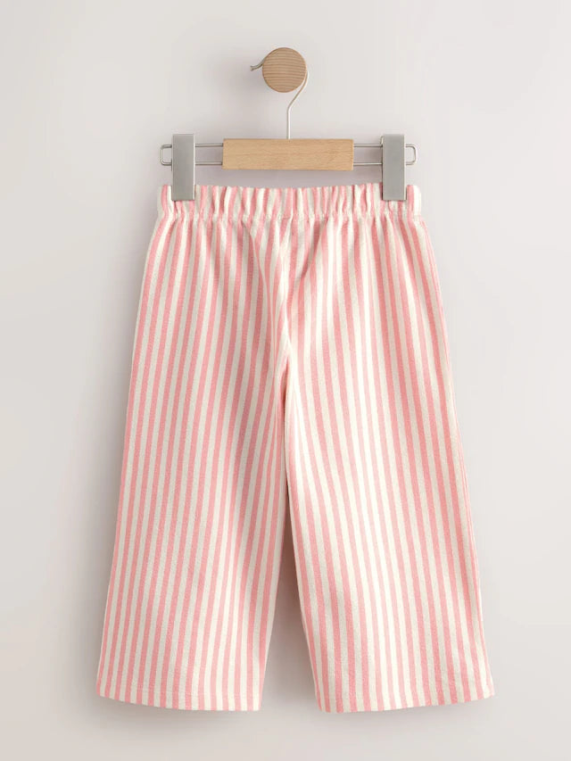 |Girl| Calças Largas Listradas Rosa (3 meses a 7 anos)