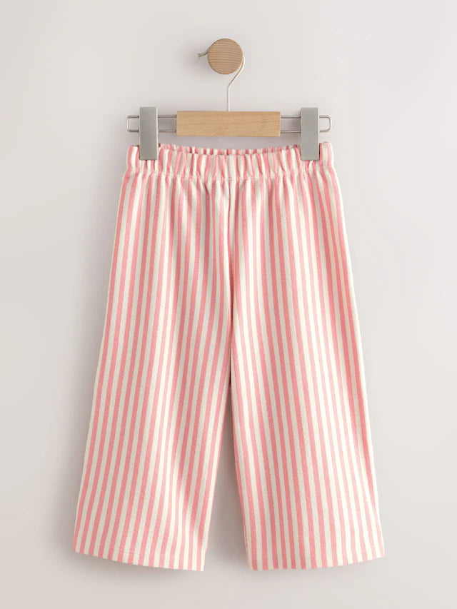 |Girl| Calças Largas Listradas Rosa (3 meses a 7 anos)