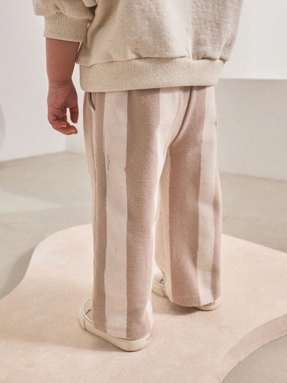 |Girl| Calças Largas Com Listras Neutras (3 meses a 7 anos)