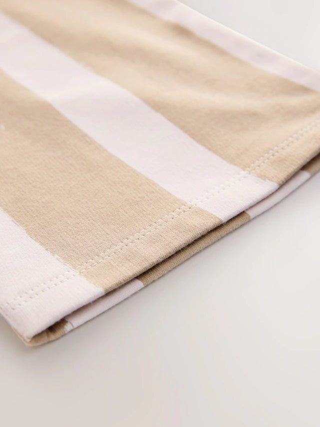 |Girl| Calças Largas Com Listras Neutras (3 meses a 7 anos)