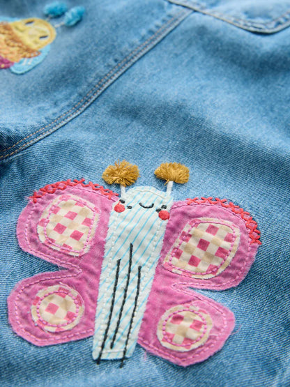 |Girl| Macacão Mid Blue Bee Embelished (3 meses a 7 anos)