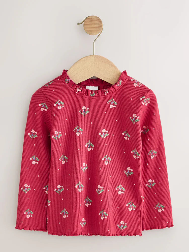 |Girl| Macacão Bordado Floral Azul Médio (3 meses a 7 anos)