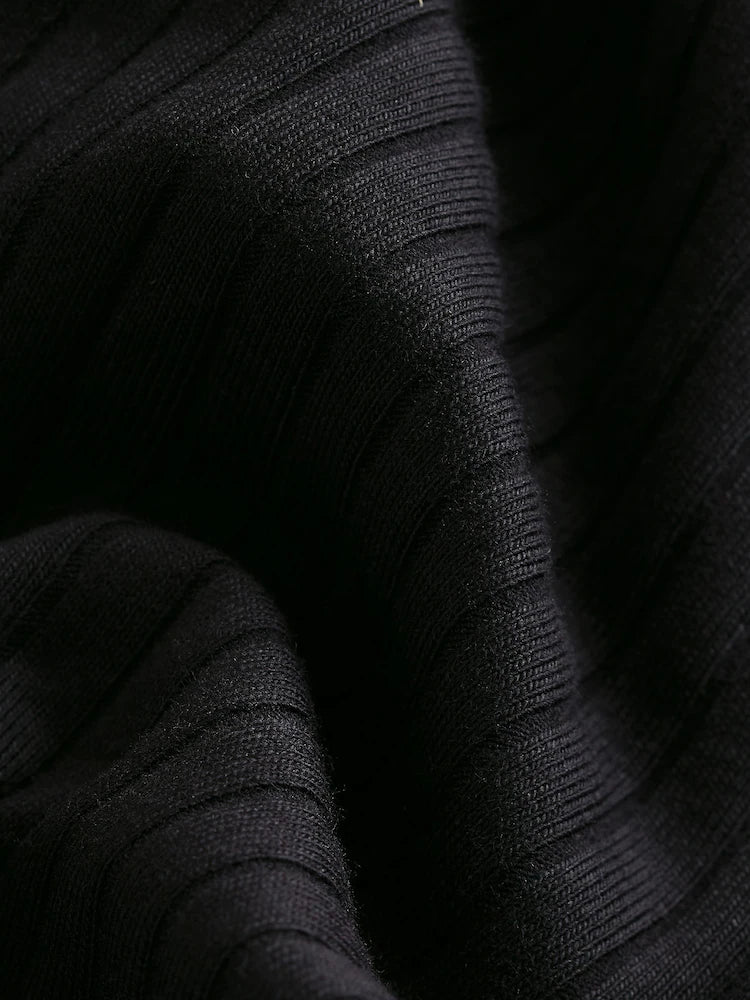 |BigGirl| Blusa Preta De Gola Alta e Manga Comprida (3-16 anos)