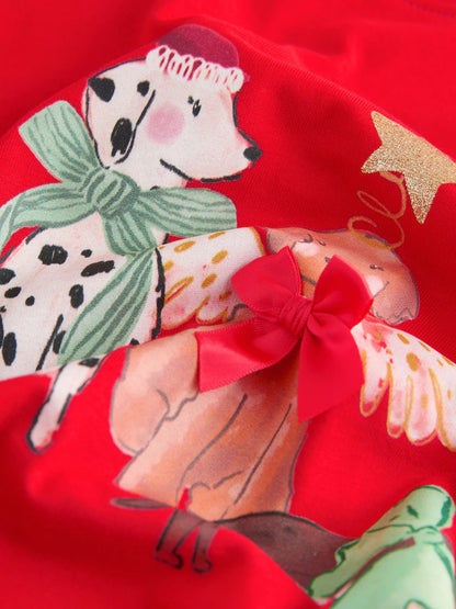 |BigGirl| Blusa De Manga Comprida Red Dogs (3-16 anos)