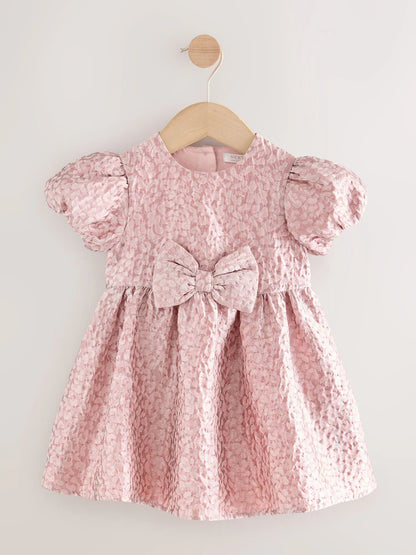 |Girl| Vestido De Baile Jacquard Rosa Animal (3 meses a 8 anos)